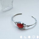 Cloud Jewely カーネリアン バングル シルバー925 クラウドジュエリー 華やか 爪留 ホワイト 内甲丸 ジルコニア シルバー925 心地 甲丸 シ...