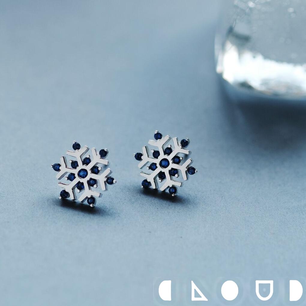 Cloud Jewely サファイア 雪の結晶 ピアス イヤリング シルバー925 クラウドジュエリー ジュエリー スタッドピアス シルエット サファイア 金具...