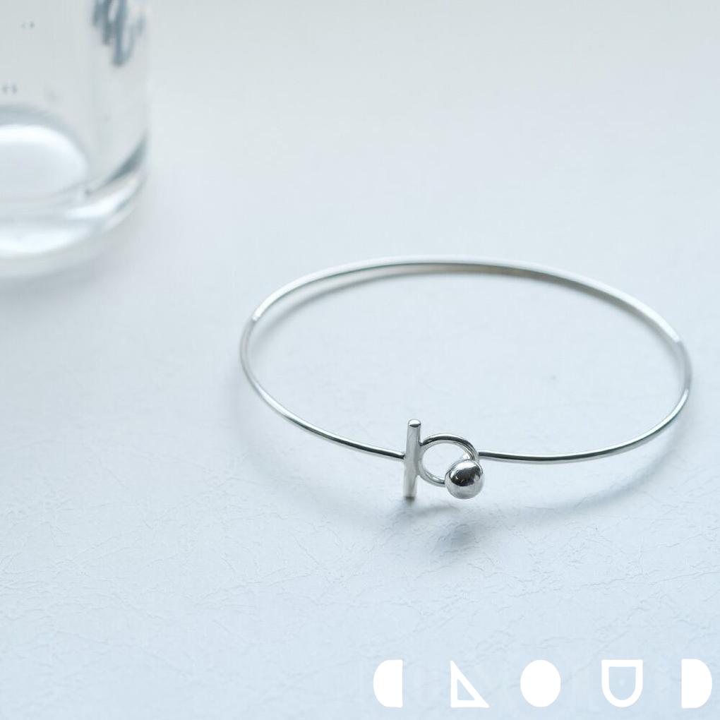 Cloud Jewely ボール フック バングル シルバー925 クラウドジュエリー トップ シルバー 小粒 ジュエリー 存在感 シルバー925 バングル 細...