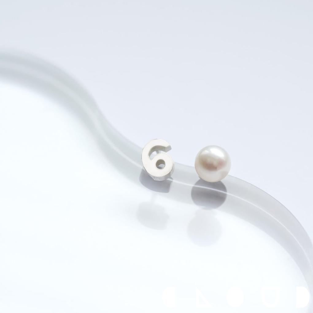 Cloud Jewely 数字 & 6月誕生石 真珠 ピアス イヤーリング シルバー925 クラウドジュエリー 誕生石 イヤリング シンメトリー 真珠 リング ...