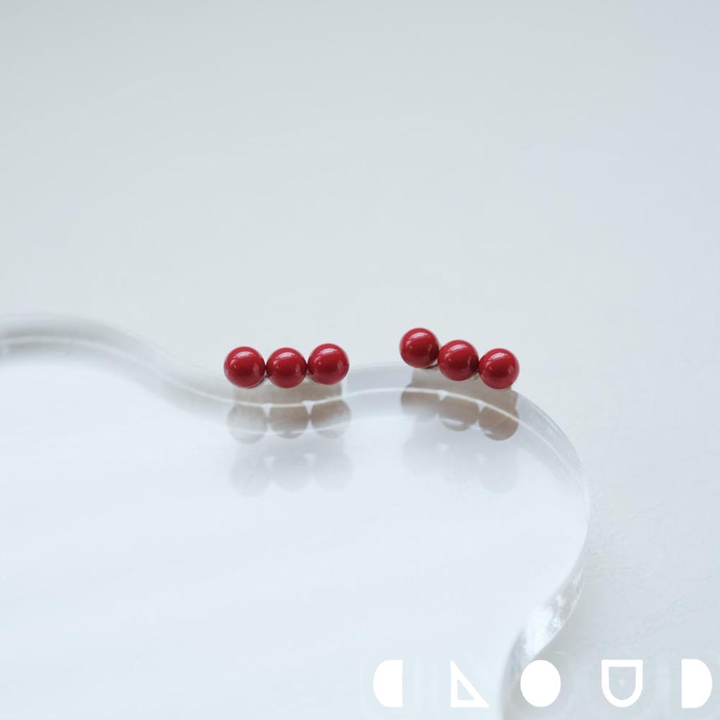 Cloud Jewely 赤珊瑚 ライン ピアス シルバー925 クラウドジュエリー ジュエリー スタッドピアス ピアス シルバー 小粒 赤珊瑚 スタッド アク...