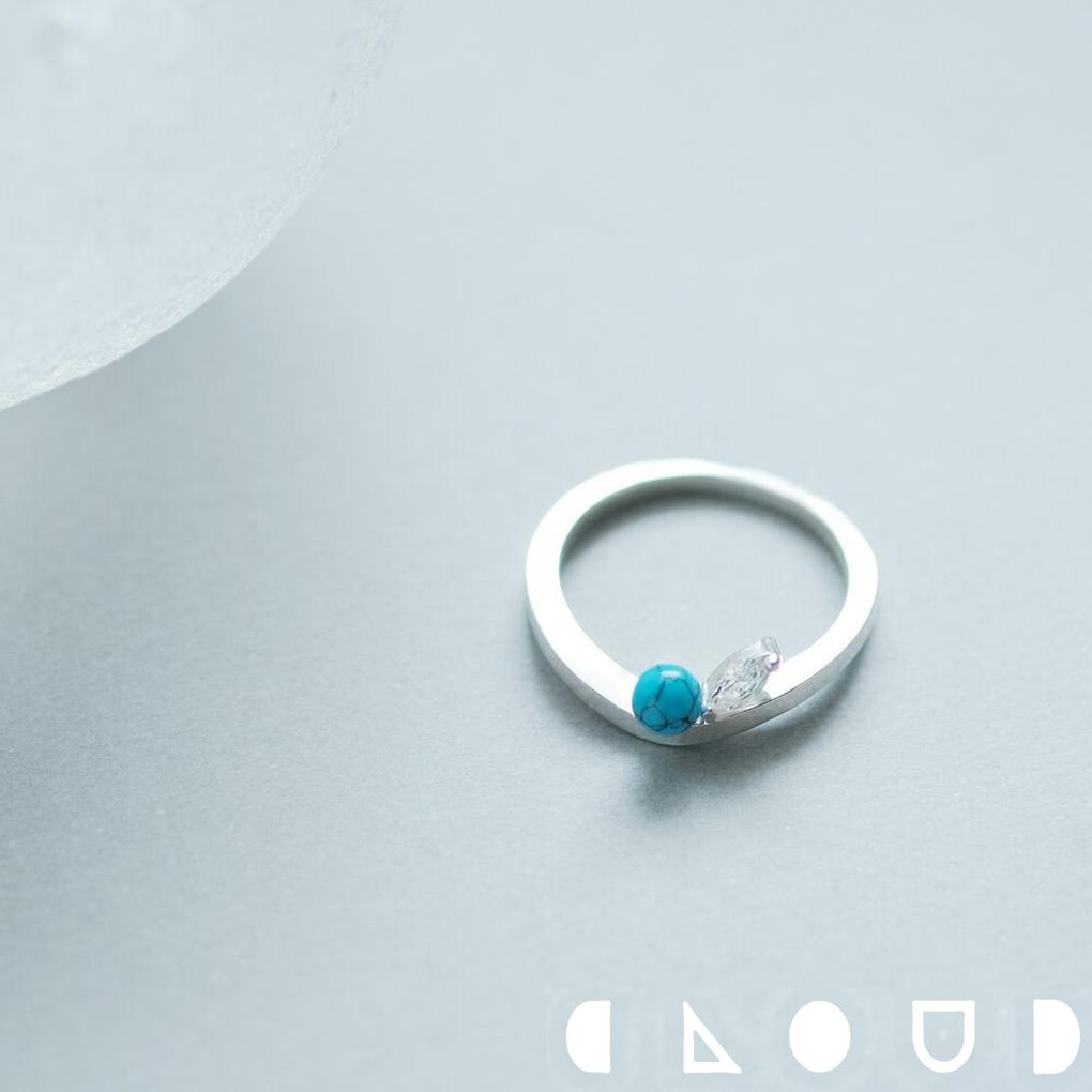 Cloud Jewelry ターコイズ & マーキス プチ リング シルバー925 クラウドジュエリー 小粒 重ね付け ターコイズ さりげない セント ジルコニア シンプル トルコ石 マーキス リング シルバー925 マーキスカット ジュエリー シルバー アクセント 細身 シャープ