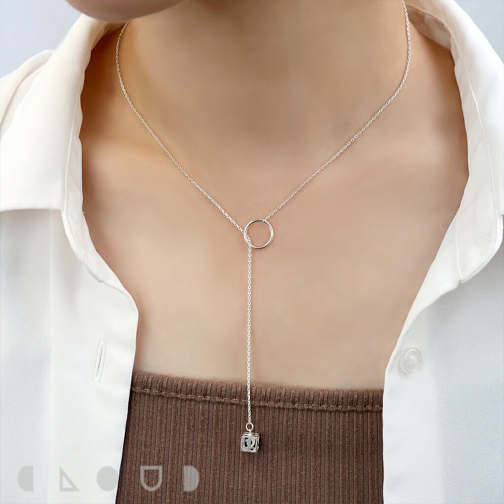 Cloud Jewelry サイコロ ラリエット Y字 ネックレス シルバー925 クラウドジュエリー セント シルバー ネックレス シルバー925 チェーン 透かし ジュエリー アクセント シンプルの商品画像 3
