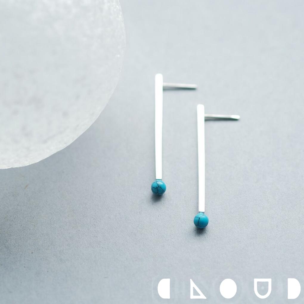 Cloud Jewely ターコイズ トルコ石 マッチ ピアス シルバー925 クラウドジュエリー ピアス ジュエリー ターコイズ シルバー 長い スティック ...
