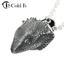 Cold I's フトアゴヒゲトカゲ ヘッド ペンダント ネックレス ペンダントトップ ペンダントチャーム シルバー 925 トカゲ ドラゴン 爬虫類 は虫類 ...