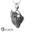 Cold I's グリーンイグアナ ヘッド ペンダント ネックレス ペンダントトップ ペンダントチャーム シルバー 925 イグアナ トカゲ ドラゴン 爬虫類 ...