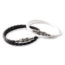 DEAL DESIGN ディールデザイン スプリットゲート レザー ブレスレット レザーブレス 二重巻き 牛革 シルバー925 黒 白 ブラック ホワイト ギフ...