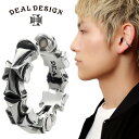 DEAL DESIGN ディールデザイン ロングクロス イヤーバイト シルバー イヤーカフ 1P 片耳用 イヤリング フープ クロス 立体 アイアンクロス 鉄十...