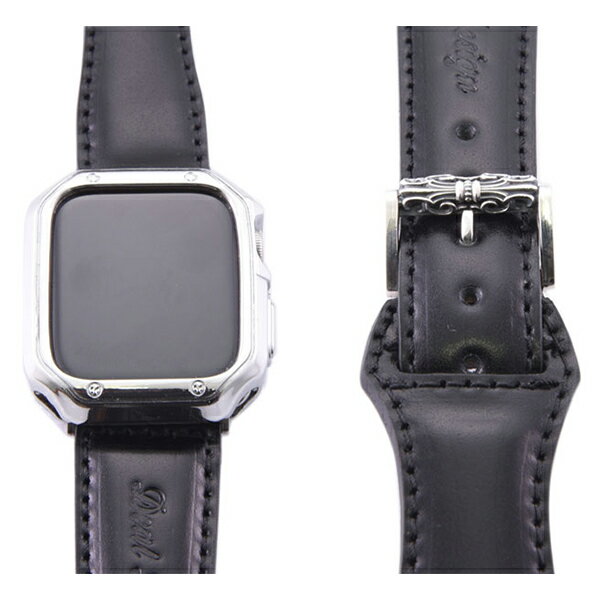 DEAL DESIGN ディールデザイン Apple Watch バンド Type-B コードバン アップルウォッチ ベルト 取替 カスタム シルバー 925 革 レザー アクセサリー メンズ 男性用 ロック バイカー 記念日 誕生日 老舗 国産 有名 ギフト プレゼント 人気