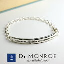 Dr MONROE ドクターモンロー プレート チェーン ブレスレット 英字 メッセージ シルバーブレスレット メンズブレスレット シルバー チェーンブレスレッ...