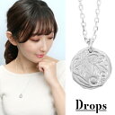 DROPS ハワイアン コイン ネックレス ペンダント レディースネックレス シルバー 花 植物 模様 ハワイアンジュエリー プルメリア スクロール 波 レディ...