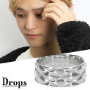 DROPS キルティング シルバー リング 17~21号 指輪 ブランド ドロップス シルバー925 シルバーリング シンプル キルト パッチワーク 菱形 スタッズ メンズ レディース 上品 大人 スマート きれいめ 男性 女性 彼氏 彼女 メンズリング 誕生日 プレゼント 人気 おしゃれ
