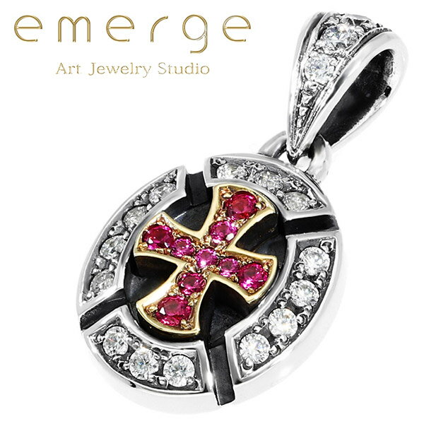emerge エマージュ ラグジュアリー クロス ペンダントトップ チェーンなし シルバー ネックレストップ ネックレス ペンダント トップ ヘッド シルバー925 十字架 石付き ジルコニア メンズ 男性 豪華 ゴージャス 彼氏 記念日 誕生日 ギフト プレゼント 人気 ブランド