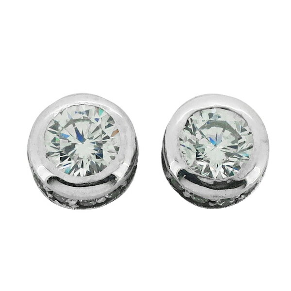 ジルコニア スタッズピアス 2P 両耳用 ホワイトCZ ラウンド パヴェ ピアス イヤリング シルバー925 銀 シルバーアクセサリー メンズ レディース 男性 女性 アクセサリー ギフト プレゼント おしゃれ