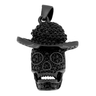 メキシカンスカル ペンダントトップ(チェーンなし) ブラック 黒 シュガースカル ハット ソンブレロ 帽子 ネックレス ペンダント シルバー925 銀 シルバーアクセサリー メンズ レディース 男性 女性 アクセサリー ギフト プレゼント おしゃれ