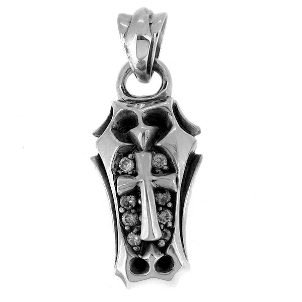 コフィン ペンダントトップ(チェーンなし) 棺 クロス ジルコニア ゴシック ネックレス ペンダント シル..