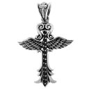クロス ペンダントトップ(チェーンなし) ブラックCZ ウイング 翼 ジルコニア ネックレス ペンダント シルバー925 銀 シルバーアクセサリー メンズ レディース 男性 女性 アクセサリー ギフト プレゼント おしゃれ(4)