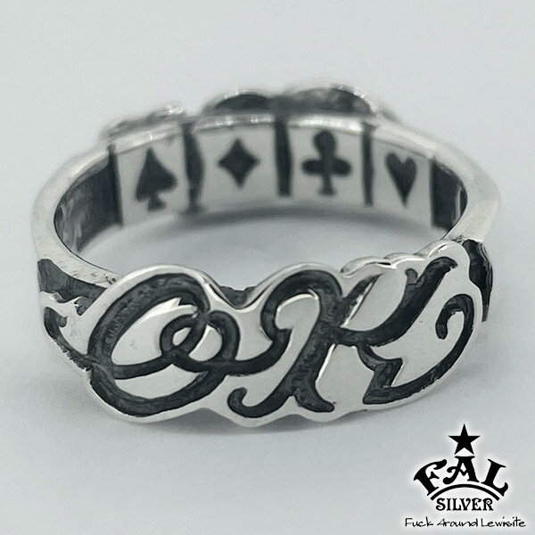 F.A.L OK or NO トランプ リング 5~30号 指輪 メンズ レディース シルバー シルバー925 文字 サイン ゲ..