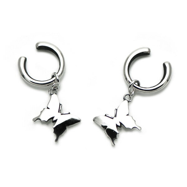 Ageha アゲハ アゲハ蝶 シルエット シルバー イヤーカフ 1P 片耳用 レディース イヤーカフス イヤークリップ ノンホールピアス シルバー シルバー92...