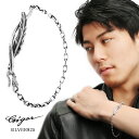 GIGOR オーバレス シルバー ブレスレット フェザー 羽根 羽 はね アクセサリー モチーフ メンズブレスレット 腕輪 ブレス メンズ 男性 彼氏 夫 旦那...