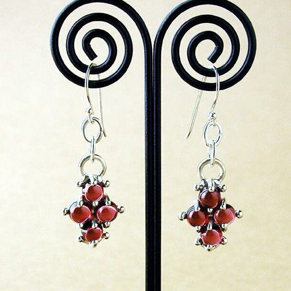 Give Me a Wing 4粒 ピアス ガーネット 2P 両耳用 レディース シルバー シルバー925 天然石 レッド 赤 誕生石 1月 シルバーピアス フ...