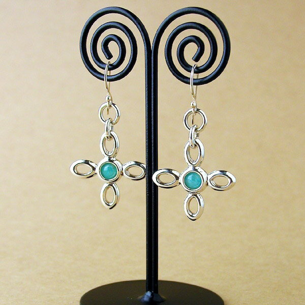 Give Me a Wing 花 ピアス 2P 両耳用 レディース シルバー シルバー925 天然石 アマゾナイト フラワー ブルー グリーン 青緑 シルバーピ...