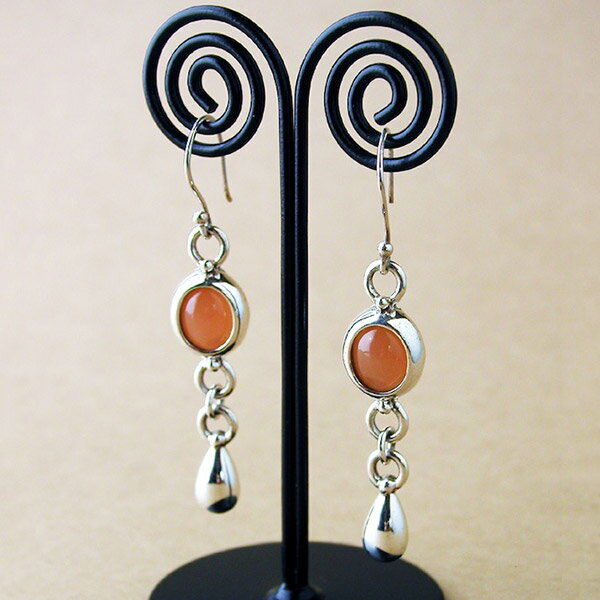 Give Me a Wing ストーン 雫 ピアス 2P 両耳用 レディース シルバー シルバー925 天然石 オレンジムーンストーン ムーンストーン オレンジ...