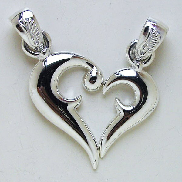 Give Me a Wing ペア ハート ペンダント シルバー チェーンなし ペアペンダント ネックレストップ メンズ レディース お揃い カップル シルバー...