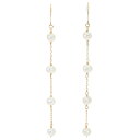 Irise coffret K10 ゴールド パール 真珠 バロックパール チェーン 4連 ピアス 2P 両耳用 レディース 10金 10k フック ドロップ ...