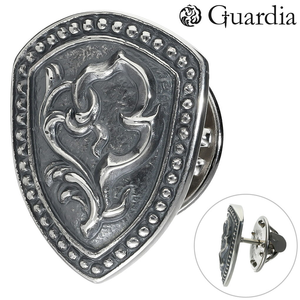 Guardia ガルディア シールド ピンブローチ シルバー 盾 エンブレム 紋章 アラベスク 唐草 炎 ブランド Shield ラペルピン ピンズ ピンバッジ...
