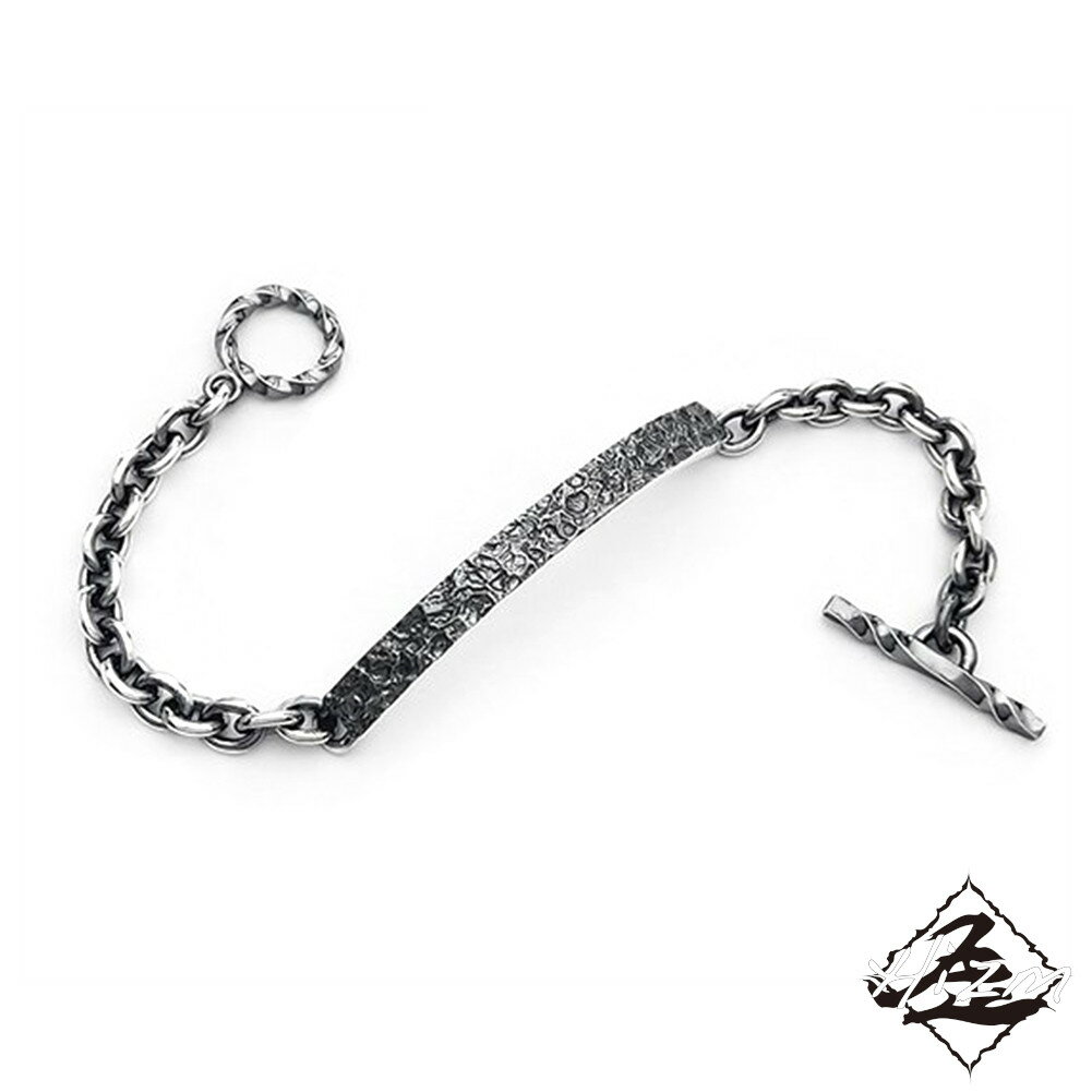 Hizm 腐蝕テクスチャーブレスレット M 燻し鏡面仕上げ シルバー925 15-22cm ブレスレット 手首 上品 大人 きれいめ きれい 綺麗 メンズ レデ...