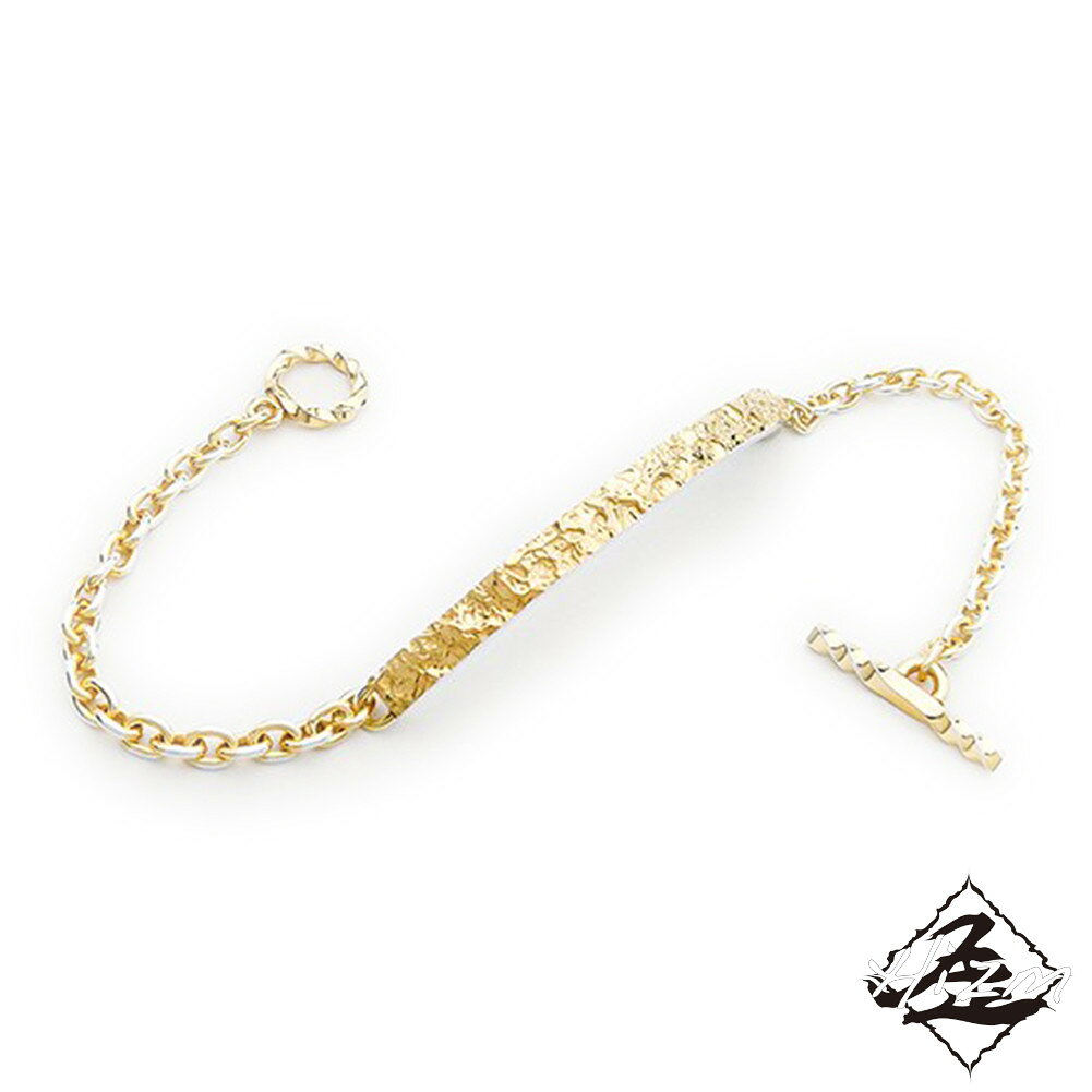 Hizm 腐蝕テクスチャーブレスレット S 24Kコーティング金銀2色仕上げ シルバー925 15-22cm ブレスレット 手首 上品 大人 きれいめ きれい ...