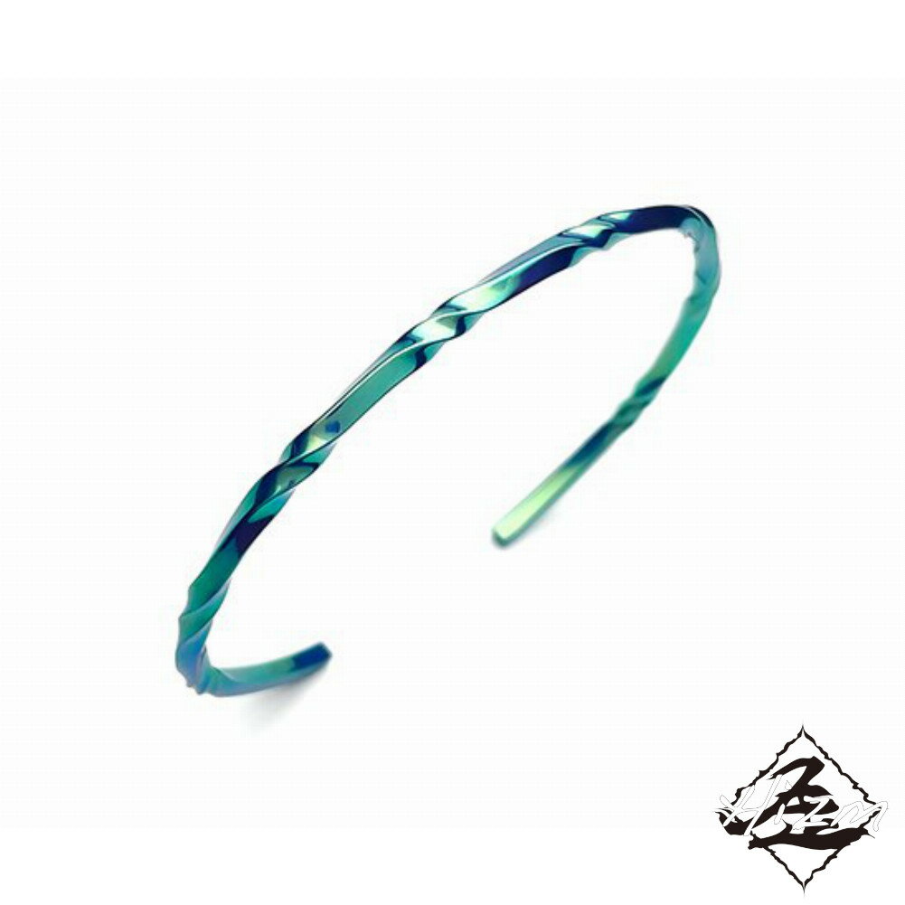 Hizm チタンバングル 流水に空 オーロラ 純チタン バングル 15-20cm チタンアクセサリー 腕輪 金属アレルギー アレルギーフリー 上品 きれいめ き...