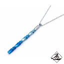 Hizm 流水に空 No.6 青グラデーション 純チタン製 M〜L チェーン付き 45-55cm チタンアクセサリー ペンダント ネックレス 金属アレルギー ア...