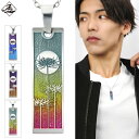 Hizm 選べる3種 純チタン 満月 彼岸花 グラデーション 札形 プレート M ネックレス (チェーン付き) ペンダント チタン 月 曼殊沙華 花 華 和 和風 彫刻 削り出し きれいめ メンズ レディース 男性 女性 彼氏 彼女 ユニセックス 誕生日 記念日 プレゼント 人気 おしゃれ