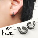 K-SMITH ブラック ジルコニア エタニティ ハーフ フープピアス 2P 両耳用 シルバーアクセサリー シルバー925 シルバーピアス メンズピアス メンズ...