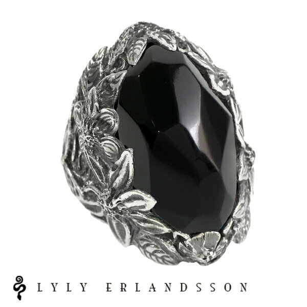 楽天新宿 銀の蔵 シルバーアクセサリーLYLY ERLANDSSON the WINTER black ブラック 7号〜25号 リリーエルランドソン ウィンター シルバー925 海外ブランド インポートブランド 花 百合 メンズ リング ジュエリー レディース 男性用 銀指輪 メンズリング 男性用指輪 樹脂 ブランド プレゼント 人気 おしゃれ