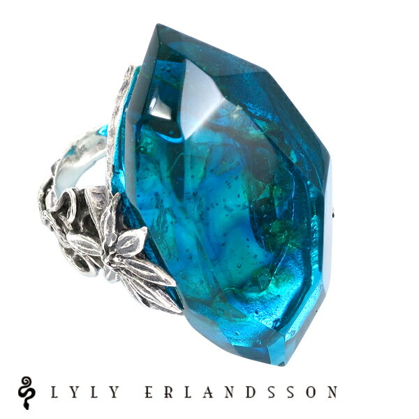 楽天新宿 銀の蔵 シルバーアクセサリーLYLY ERLANDSSON the GRAVITY Blue ブルー リング 7号～25号 リリーエルランドソン 指輪 グラビティ シルバー925 海外ブランド インポートブランド 花 百合 メンズ ジュエリー レディース 銀指輪 メンズリング 男性用 女性用 樹脂 ブランド プレゼント 人気 おしゃれ