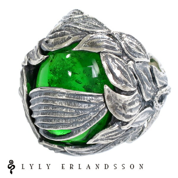 楽天新宿 銀の蔵 シルバーアクセサリーLYLY ERLANDSSON the VEIL Green グリーン リング 7号～25号 リリーエルランドソン 指輪 ベール シルバー925 海外ブランド インポートブランド 花 百合 メンズ ジュエリー レディース 男性用 女性用 銀 メンズリング 男性用指輪 樹脂 ブランド プレゼント 人気 おしゃれ