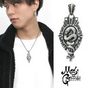 Mad Graffiti ホーティネス ペンダントトップ ネックレス シルバーアクセサリー シルバー925 蛇 ヘビ スネーク 後光 逆十字 十字架 クロス 勲...
