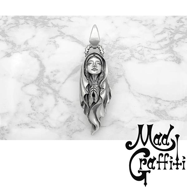 楽天新宿 銀の蔵 シルバーアクセサリーMad Graffiti マッドグラフィティ バージンマリー pray M ペンダント ネックレス シルバーアクセサリー シルバー925 ペンダントヘッド チャーム ハード ゴシック メンズ 男性 彼氏 プレゼント ブランド