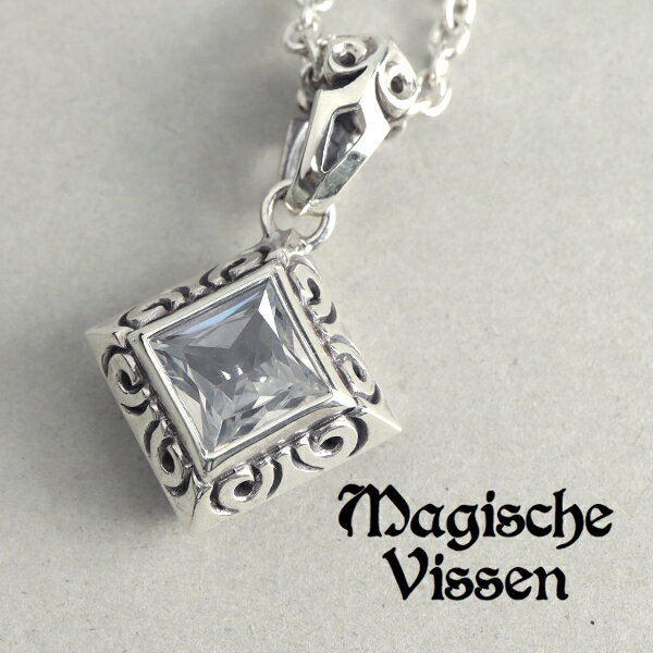 マジェスフィッセン 正方形の石 シルバー ペンダントトップ チェーン無し シルバーペンダント メンズ ペンダント ネックレストップ 天然石 ストーン シルバー925 スクエア 四角 アラベスク 男性 ブランド Magische Vissen プレゼント 人気 彼氏 旦那 息子 おしゃれ