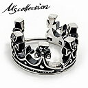 M's collection エムズコレクション シルバー925 クラウン ブラックジルコニア フープ ピアス 1P 片耳用 シルバーピアス スタッド 王冠 ブ...