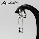 M's collection エムズコレクション セーフティピン イヤリング 1P 片耳 安全ピン シルバー ノンホールピアス ノンホール ピアス ネジ式 クリ...