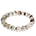 9.8mm 17.5cm ガーデンクォーツ ブラウン ホワイト ブレスレット メンズM、レディースLサイズ 天然石 パワーストーン 水晶 ガーデンクオーツ メン...