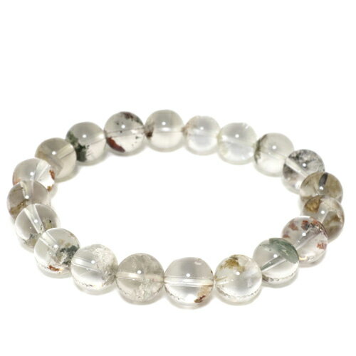 9.8mm 18.5cm ガーデンクォーツ ブレスレット メンズL、レディースLLサイズ 天然石 パワーストーン 水晶 ガーデンクオーツ メンズ レディース ガ...