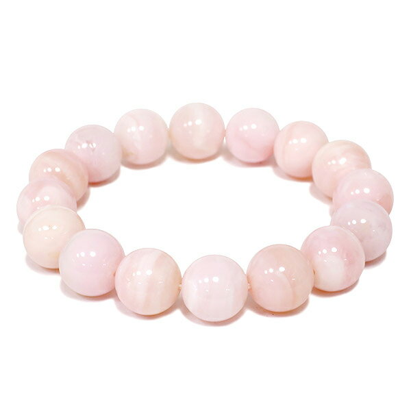12mm 17cm ピンクオパール ブレスレット レディースMサイズ 天然石 パワーストーン オパール レディース 誕生石 10月 天然石ブレスレット クリスマ...