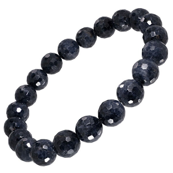 サファイア ブレスレット カット 8.5mm 17cm〜18.5cm M〜LL サイズ 誕生石 9月 天然石 パワーストーン カットサファイア サファイヤ メン...