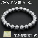 ギベオン 隕石 メテオライト ブレスレット 宝石鑑別書 付き 8mm 18cm メンズ M レディース L サイズ 天然石 パワーストーン ギベオン隕石 鉄隕石...