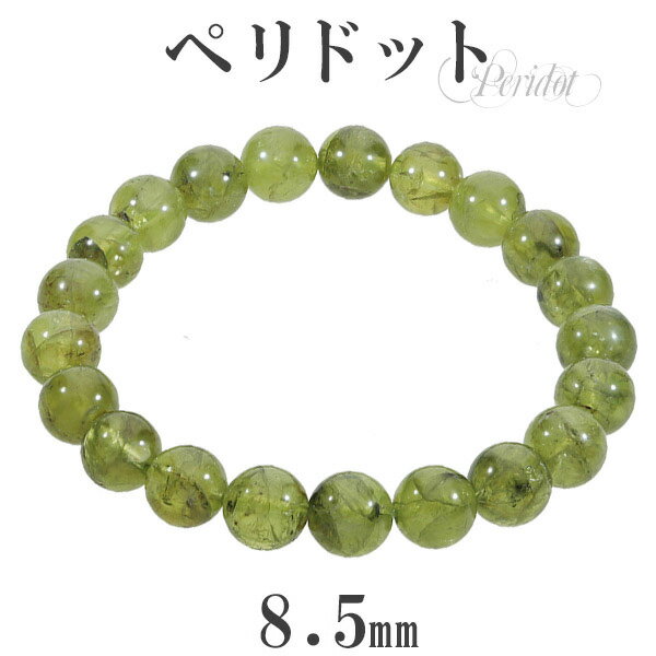 ペリドット ブレスレット 8.5mm 16.5cm レディースS サイズ 8月 誕生石 天然石 パワーストーン レディース 女性 ブレス 腕輪 数珠 ペリドット...